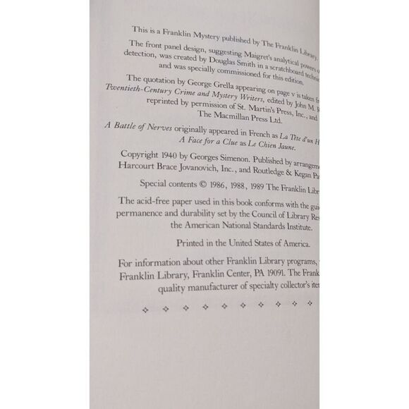 The Patience of Maigret Georges Simenon Franklin Mystery Classic Book Vintage - Picture 6 of 6